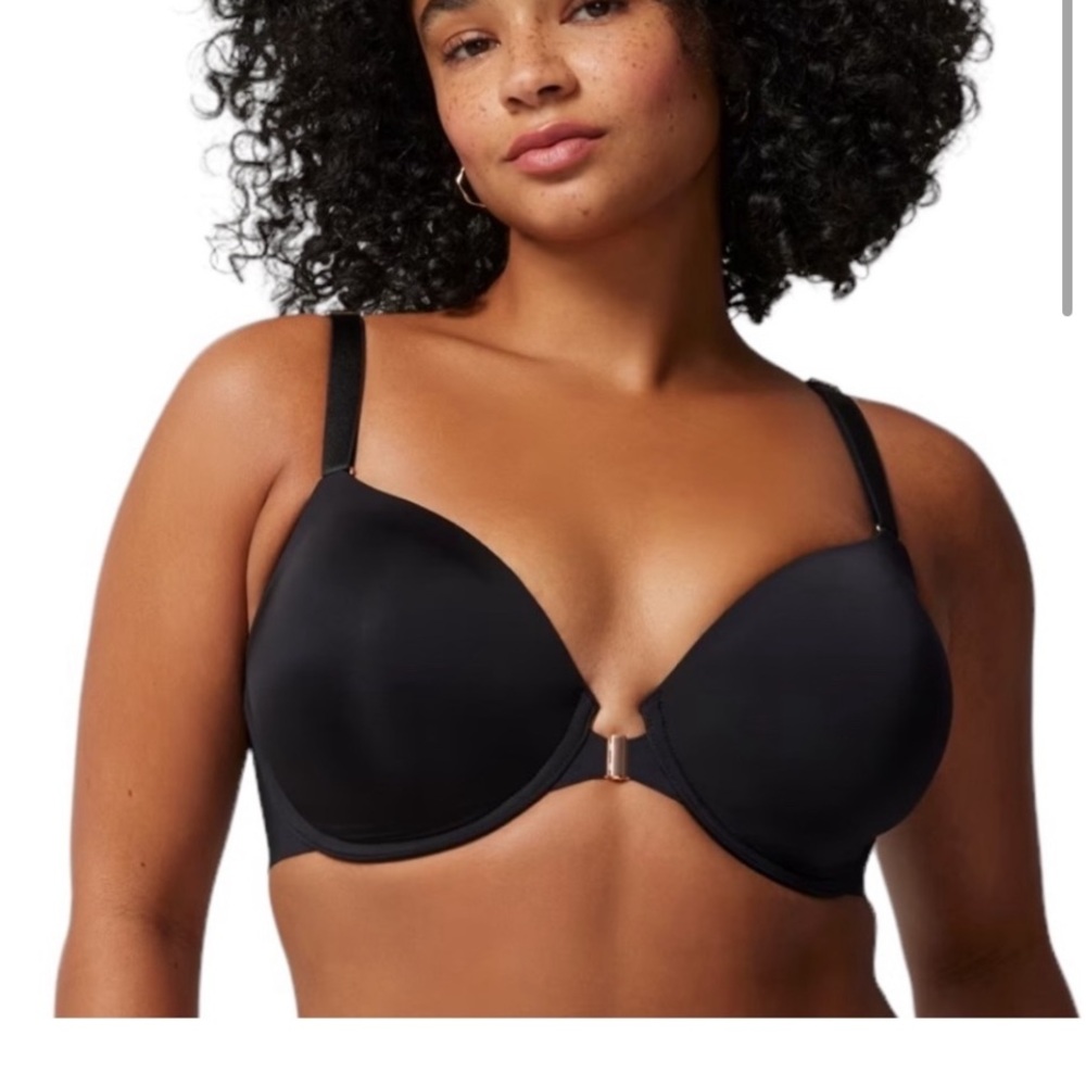 Soma Vanishing 360 Back Unlined Front Close Bra black size 36B